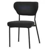 VEBA Stoel | DUKO | Stof/Metaal | Zwart | Zwarte Frame | Indoor | Stapelbaar | 520x540x820(h)mm