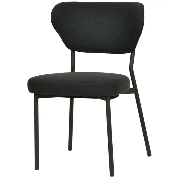 Stoel | DUKO | Stof/Metaal | Zwart | Zwarte Frame | Indoor | Stapelbaar | 520x540x820(h)mm