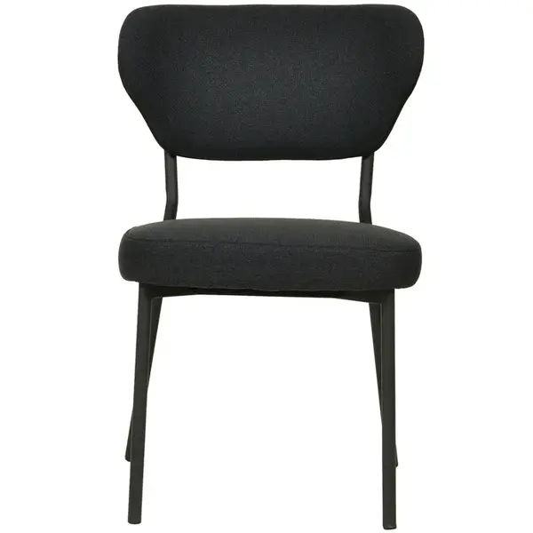 Stoel | DUKO | Stof/Metaal | Zwart | Zwarte Frame | Indoor | Stapelbaar | 520x540x820(h)mm