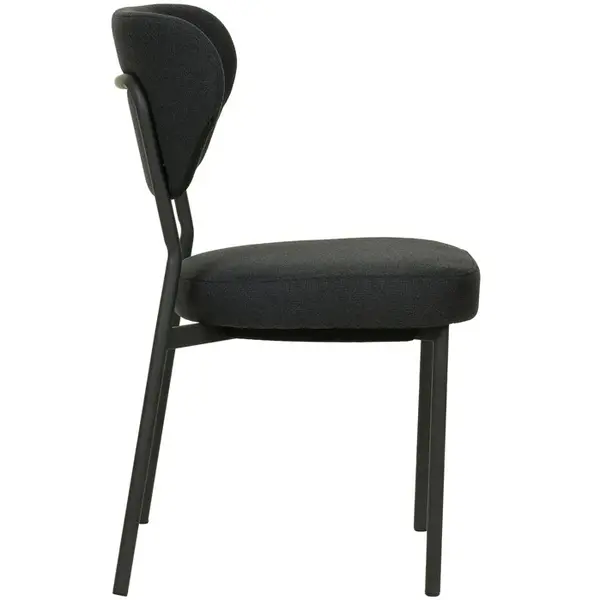 Stoel | DUKO | Stof/Metaal | Zwart | Zwarte Frame | Indoor | Stapelbaar | 520x540x820(h)mm