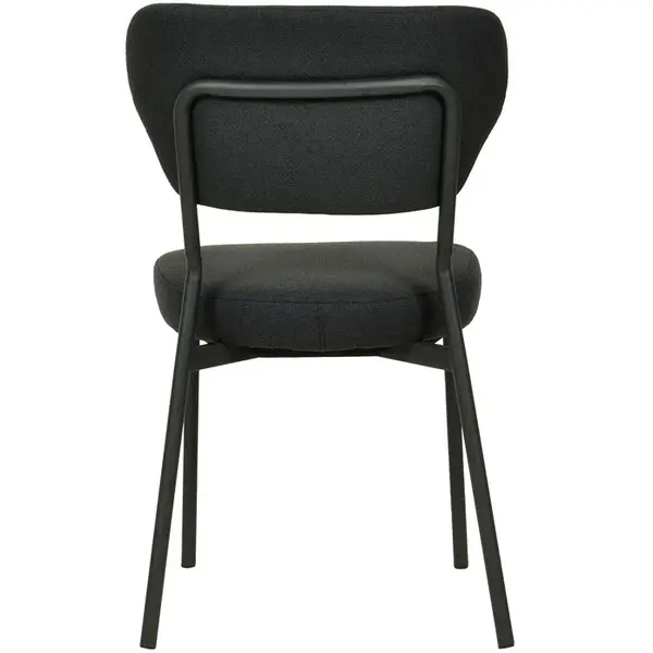 Stoel | DUKO | Stof/Metaal | Zwart | Zwarte Frame | Indoor | Stapelbaar | 520x540x820(h)mm