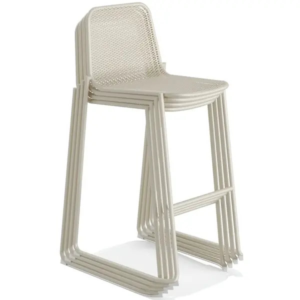 Barkruk | MASE | Staal | Beige | In-/Outdoor | Stapelbaar | 520x520x1050(h)mm