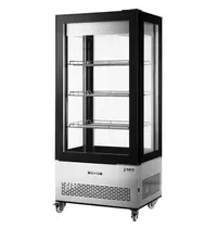 Saro Koelvitrine | LUCIA | 550L | Zwart/RVS | +2°C/+12°C | Geforceerd | 4 Niveaus | Wielen (Geremd) | 850x650x1908(h)mm