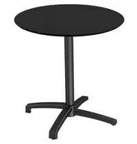 VEBA Inklapbare Tafel | X CROSS | HPL/Aluminium | Zwart Blad | Zwarte Frame | In-/Outdoor | Ø700x740(h)mm