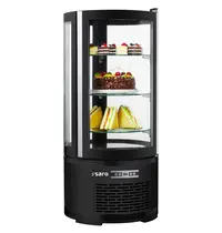 Saro Gebaksvitrine | MATILDE | 100L | Zwart | +2°C/+8°C | Geforceerd | 3 Niveaus | Ø480x1030(h)mm