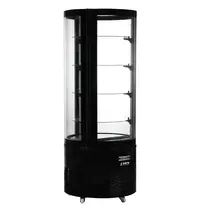 Saro Gebaksvitrine | ALESSIA | 360L | Zwart | +2°C/+8°C | Geforceerd | 4 Niveaus | Wielen (Geremd) | Ø680x1750(h)mm