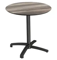 VEBA Inklapbare Tafel | X CROSS | HPL/Aluminium | Houtlook Blad | Zwarte Frame | In-/Outdoor | Ø700x740(h)mm