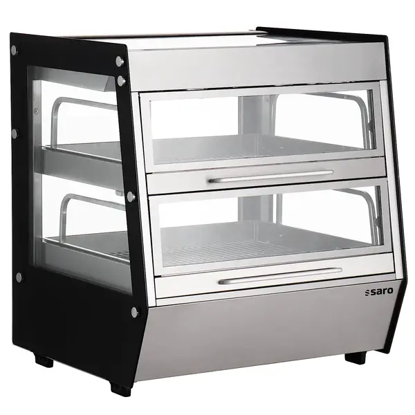 Koelvitrine | JULIAN | 168L | RVS/Zwart | +2°C/+10°C | Statisch + Ventilator | 2 Niveaus | Zelfbediening | 734x665x798(h)mm
