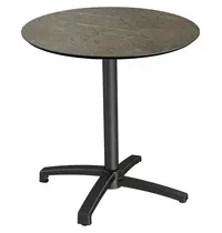 VEBA Inklapbare Tafel | X CROSS | HPL/Aluminium | Marmerlook Blad | Zwarte Frame | In-/Outdoor | Ø700x740(h)mm