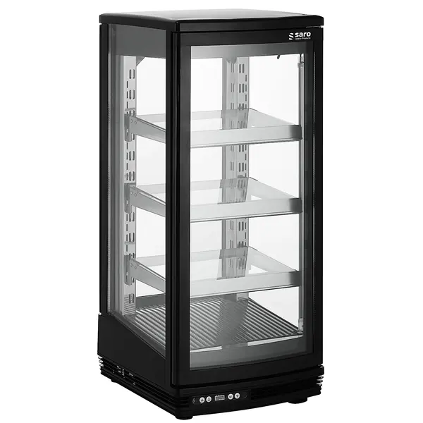 Koelvitrine | SC-SERIE | 93L | Zwart | +2°C/+8°C | Geforceerd | 4 Niveaus | 429x458x1004(h)mm