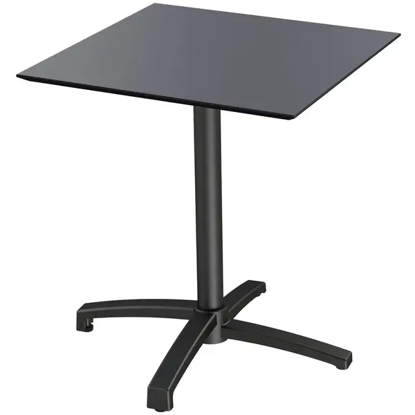 Inklapbare Tafel | X CROSS | HPL/Aluminium | Zwart Blad | Zwarte Frame | In-/Outdoor | 700x700x740(h)mm