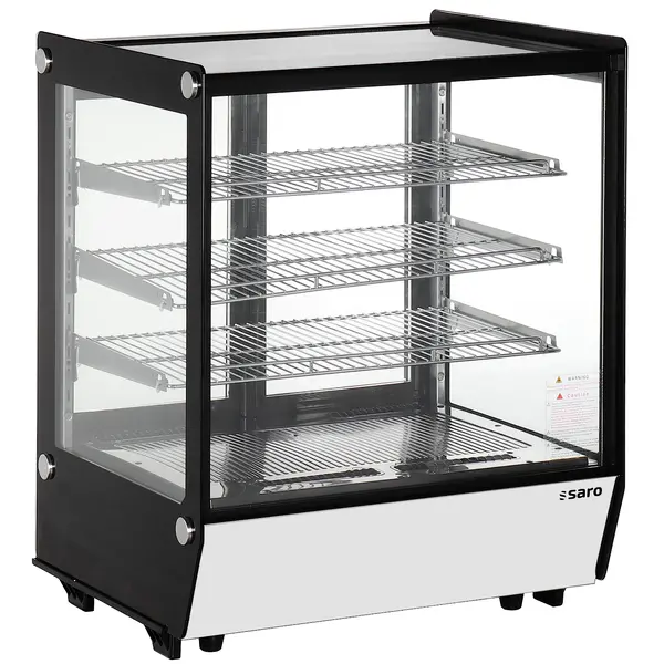 Koelvitrine | TAMAR | 145L | Zwart/RVS | +2°C/+8°C | Geforceerd | 4 Niveaus | 704x574x887(h)mm