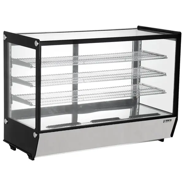 Koelvitrine | TAMAR | 186L | Zwart/RVS | +2°C/+8°C | Geforceerd | 4 Niveaus | 874x574x887(h)mm