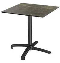VEBA Inklapbare Tafel | X CROSS | HPL/Aluminium | Houtlook Blad | Zwart Frame | In-/Outdoor | 700x700x740(h)mm