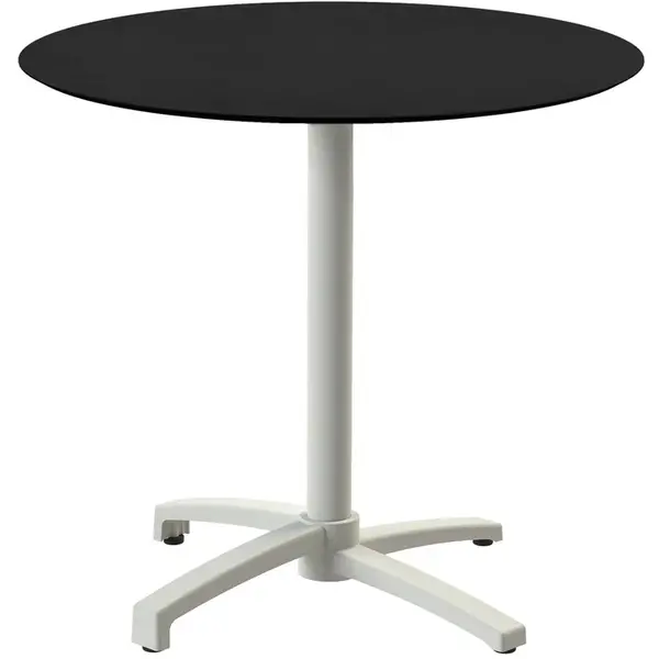 Inklapbare Tafel | X CROSS | HPL/Aluminium | Zwart Blad | Zandkleurig Frame | In-/Outdoor | Ø700x740(h)mm