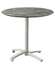 VEBA Inklapbare Tafel | X CROSS | HPL/Aluminium | Marmerlook Blad | Zandkleurig Frame | In-/Outdoor | Ø700x740(h)mm 