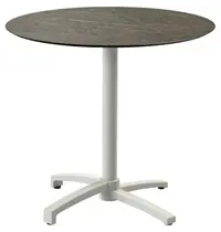 VEBA Inklapbare Tafel | X CROSS | HPL/Aluminium | Marmerlook Blad | Zankleurig Frame | In-/Outdoor | Ø700x740(h)mm