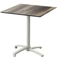 VEBA Inklapbare Tafel | X CROSS | HPL/Aluminium | Houtlook Blad | Zandkleurig Frame | In-/Outdoor | 700x700x740(h)mm