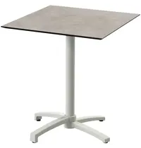 VEBA Inklapbare Tafel | X CROSS | HPL/Aluminium | Steenlook Blad | Zandkleurig Frame | In-/Outdoor | 700x700x740(h)mm