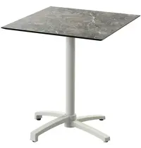 VEBA Inklapbare Tafel | X CROSS | HPL/Aluminium | Marmerlook Blad | Zandkleurig Frame | In-/Outdoor | 700x700x740(h)mm
