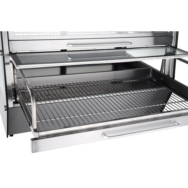 Koelvitrine | JULIAN | 168L | RVS/Zwart | +2°C/+10°C | Statisch + Ventilator | 2 Niveaus | Zelfbediening | 734x665x798(h)mm