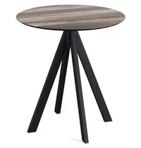 VEBA Inklapbare Tafel | INFINITY | HPL/RVS | Houtlook Blad | Zwart Frame | In-/Outdoor | Ø700x732(h)mm