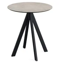 VEBA Inklapbare Tafel | INFINITY | HPL/RVS | Steenlook Blad | Zwart Frame | In-/Outdoor | Ø700x732(h)mm