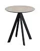 VEBA Inklapbare Tafel | INFINITY | HPL/RVS | Steenlook Blad | Zwart Frame | In-/Outdoor | Ø700x732(h)mm 