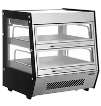 Saro Warmhoudvitrine | BENNET | RVS/Zwart | 30°C/80°C | Geventileerd | 2 Niveaus | Zelfbediening | 1.25kW (230V) | 734x665x798(h)mm 