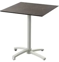 VEBA Inklapbare Tafel | X CROSS | HPL/Aluminium | Marmerlook Blad | Zandkleurig Frame | In-/Outdoor | 700x700x740(h)mm
