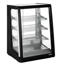 Saro Warmhoudvitrine | ALVA | Zwart | 30°C/80°C | Geventileerd | 4 Niveaus | 1.33kW (230V) | Bevochtiging | 620x590x800(h)mm 