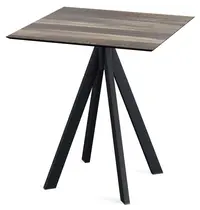 VEBA Inklapbare Tafel | INFINITY | HPL/RVS | Houtlook Blad | Zwart Frame | In-/Outdoor | 700x700x732(h)mm