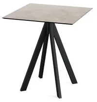 VEBA Inklapbare Tafel | INFINITY | HPL/RVS | Steenlook Blad | Zwart Frame | In-/Outdoor | 700x700x732(h)mm