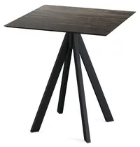 VEBA Inklapbare Tafel | INFINITY | HPL/RVS | Houtlook Blad | Zwart Frame | In-/Outdoor | 700x700x732(h)mm