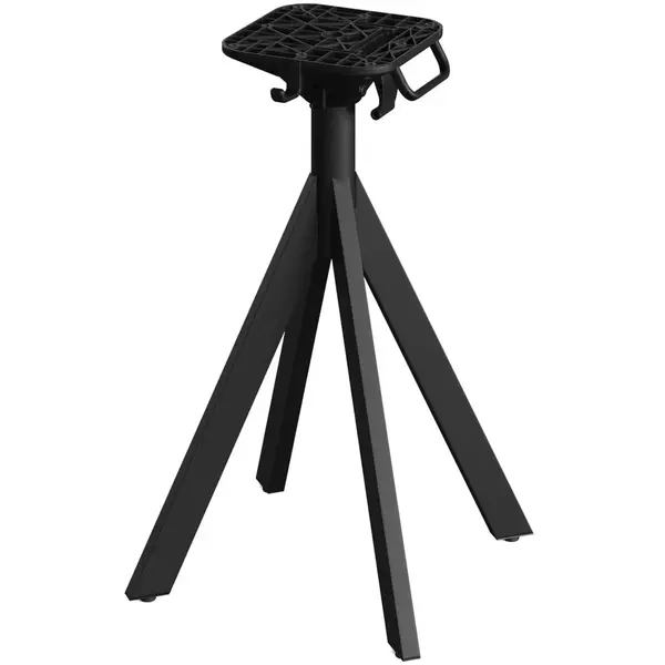 Inklapbare Tafel | INFINITY | HPL/RVS | Marmerlook Blad | Zwart Frame | In-/Outdoor | 700x700x732(h)mm