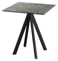 VEBA Inklapbare Tafel | INFINITY | HPL/RVS | Marmerlook Blad | Zwart Frame | In-/Outdoor | 700x700x732(h)mm