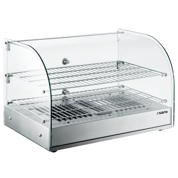 Warmhoudvitrine | YAEL | RVS | 30°C/90°C | Statisch | 2 Niveaus | 0.8kW (230V) | Bevochtiging | 554x376x376(h)mm