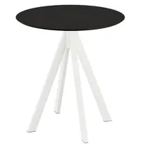 VEBA Inklapbare Tafel | INFINITY | HPL/RVS | Zwart Blad | Wit Frame | In-/Outdoor | Ø700x732(h)mm