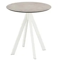 VEBA Inklapbare Tafel | INFINITY | HPL/RVS | Steenlook Blad | Wit Frame | In-/Outdoor | Ø700x732(h)mm