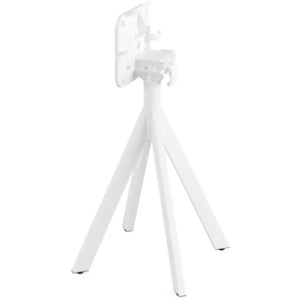 Inklapbare Tafel | INFINITY | HPL/RVS | Marmerlook Blad | Wit Frame | In-/Outdoor | Ø700x732(h)mm