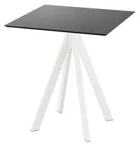 VEBA Inklapbare Tafel | INFINITY | HPL/RVS | Zwart Blad | Wit Frame | In-/Outdoor | 700x700x732(h)mm