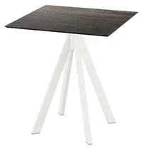 VEBA Inklapbare Tafel | INFINITY | HPL/RVS | Houtlook Blad | Wit Frame | In-/Outdoor | 700x700x732(h)mm