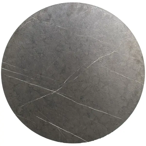 Inklapbare Tafel | INFINITY | HPL/RVS | Marmerlook Blad | Zandkleurig Frame | In-/Outdoor | Ø700x732(h)mm