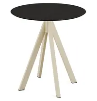 VEBA Inklapbare Tafel | INFINITY | HPL/RVS | Zwart Blad | Zandkleurig Frame | In-/Outdoor | Ø700x732(h)mm