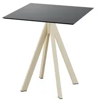 VEBA Inklapbare Tafel | INFINITY | HPL/RVS | Zwart Blad | Zandkleurig Frame | In-/Outdoor | 700x700x732(h)mm