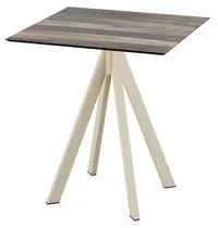 VEBA Inklapbare Tafel | INFINITY | HPL/RVS | Houtlook Blad | Zandkleurig Frame | In-/Outdoor | 700x700x732(h)mm
