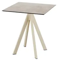 VEBA Inklapbare Tafel | INFINITY | HPL/RVS | Steenlook Blad | Zandkleurig Frame | In-/Outdoor | 700x700x732(h)mm
