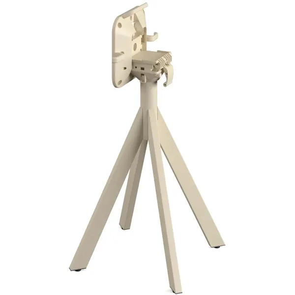 Inklapbare Tafel | INFINITY | HPL/RVS | Steenlook Blad | Zandkleurig Frame | In-/Outdoor | 700x700x732(h)mm