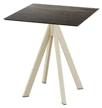 VEBA Inklapbare Tafel | INFINITY | HPL/RVS | Houtlook Blad | Zandkleurig Frame | In-/Outdoor | 700x700x732(h)mm