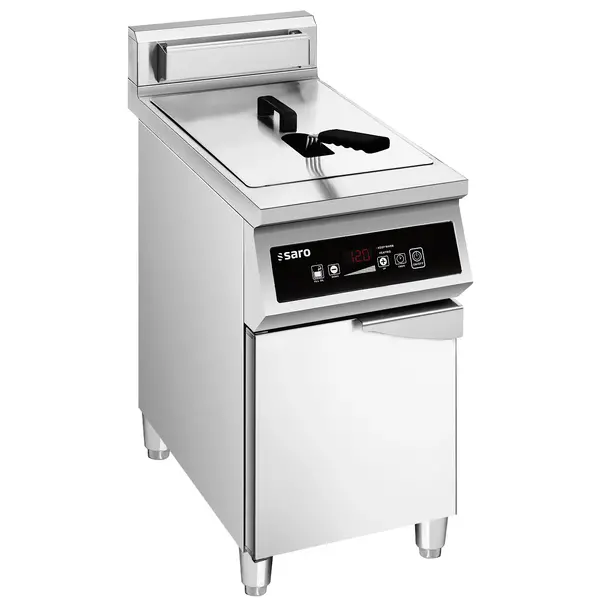 Inductiefriteuse | QUEENS | 30L | 80°C/190°C | 10kW (400V) | Aftapkraan | Digitaal | 400x700x880/980(h)mm